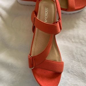 Coral sandals by Soda